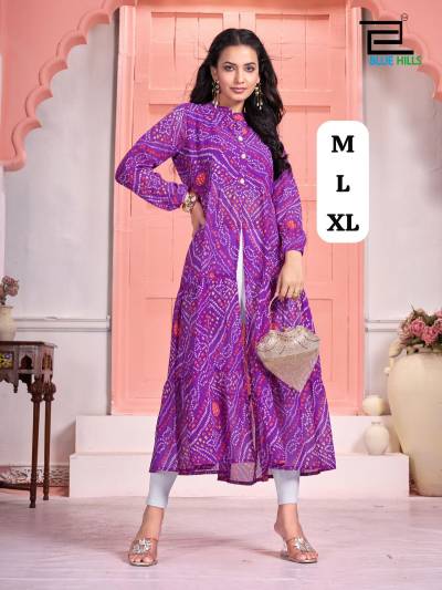 BANDHEJ BY INLI DESIGNER GEORGETTE LONG GOWN WHOLESALER IN INDIA